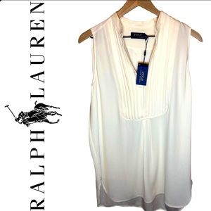 NWT Polo Ralph Lauren White Sleeveless Tunic Blouse